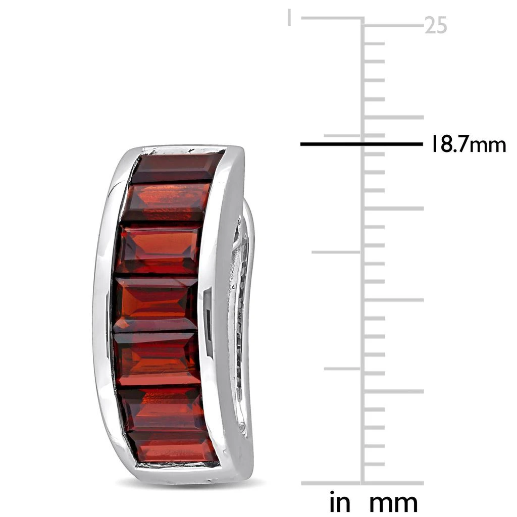 商品Mimi & Max|5 1/6 CT TGW Garnet Hoop Earrings in Sterling Silver,价格¥909,第3张图片详细描述