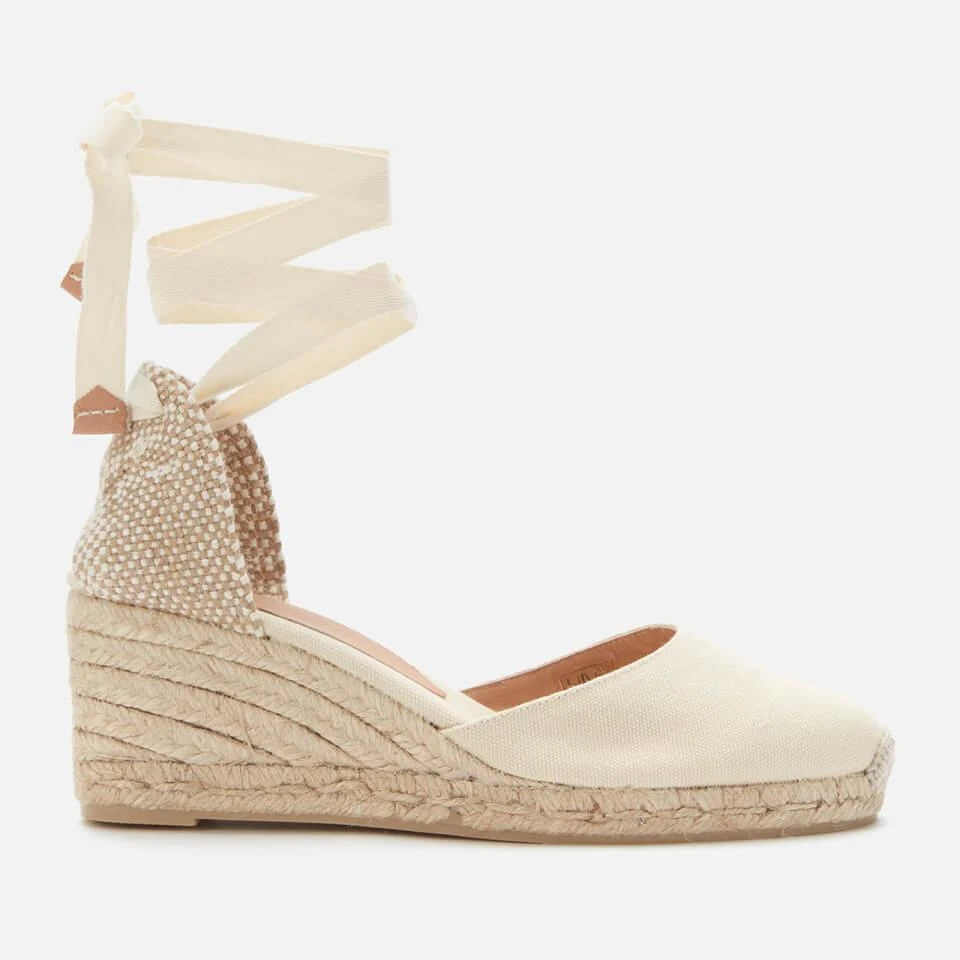 商品CASTAÑER|Castañer Women's Carina 绑带草编鞋 - Ivory,价格¥970,第1张图片