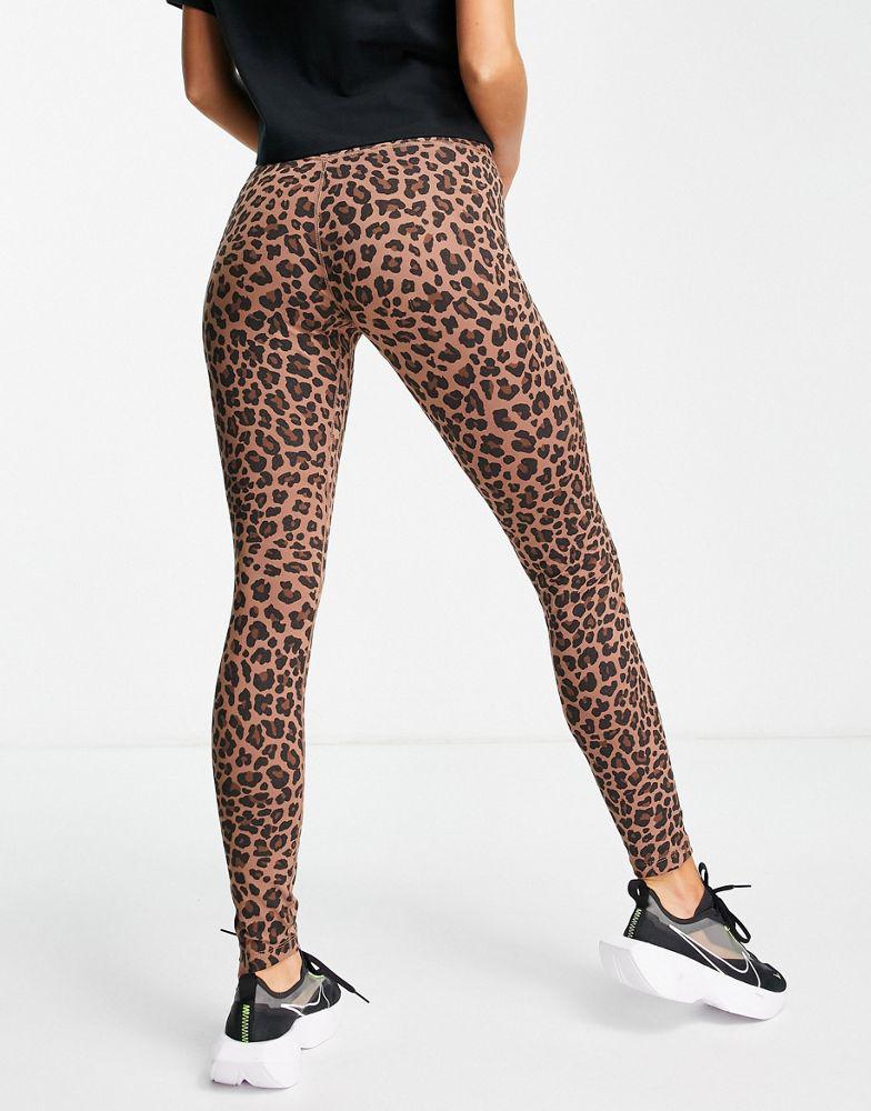 Nike Training One glitter leopard print legging in brown商品第2张图片规格展示