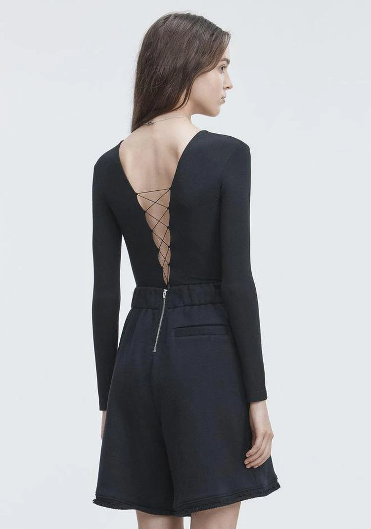 商品Alexander Wang|LACE UP LONG SLEEVE BODYSUIT,价格¥482,第5张图片详细描述