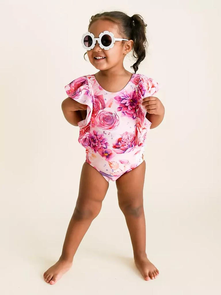 商品Posh Peanut|Little Girl's & Girl's Amira Ruffled One-Piece Swimsuit,价格¥224,第3张图片详细描述