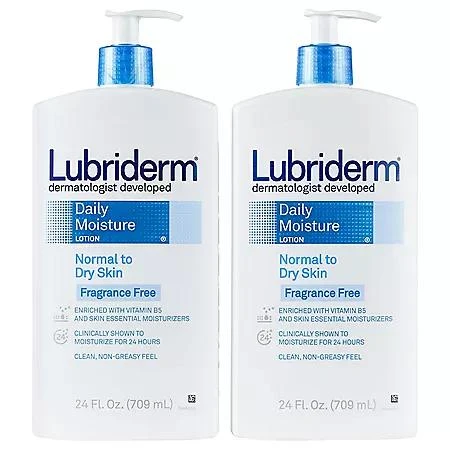 商品Lubriderm|Lubriderm Daily Moisture Body Lotion, Fragrance-Free, 24 oz., 2 pk.,价格¥117,第1张图片