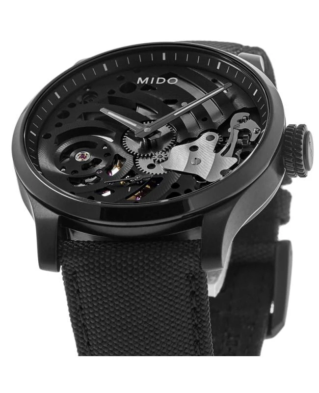 商品MIDO|Mido Multifort Mechanical Skeleton Limited Edition Black Fabric Strap Men's Watch M032.605.47.410.00,价格¥15707,第2张图片详细描述