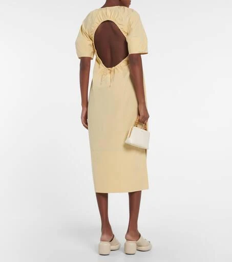 商品Jil Sander|缩褶棉�质中长连衣裙,价格¥9737,第3张图片详细描述
