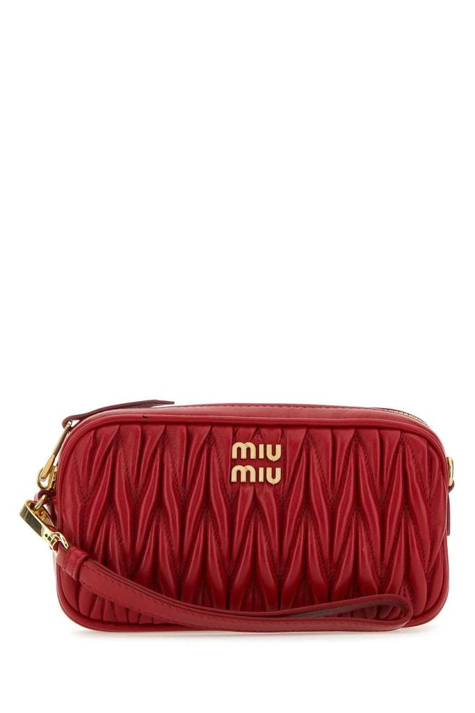 商品Miu Miu|Miu Miu Logo-Plaque Zipped Clutch Bag,价格¥5560,第1张图片