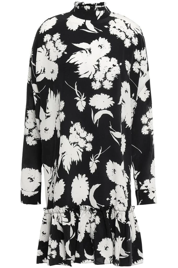 商品Ganni|Ruffled floral-print silk-crepe dress,价格¥855,第1张图片