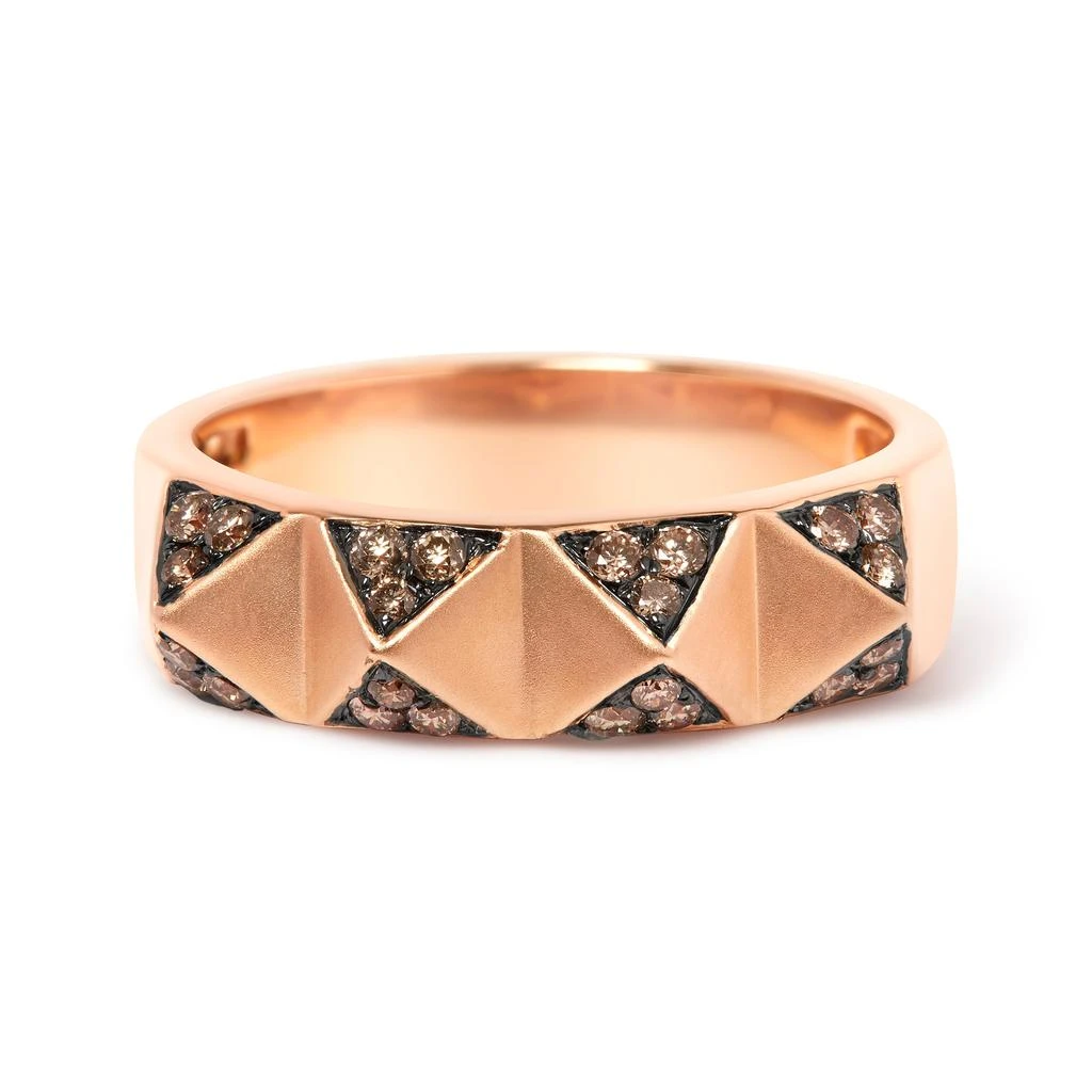 商品Haus of Brilliance|14K Rose Gold 1/4 Cttw Brown Diamond Pyramid Band Ring- Size 7,价格¥12550,第4张图片详细描述