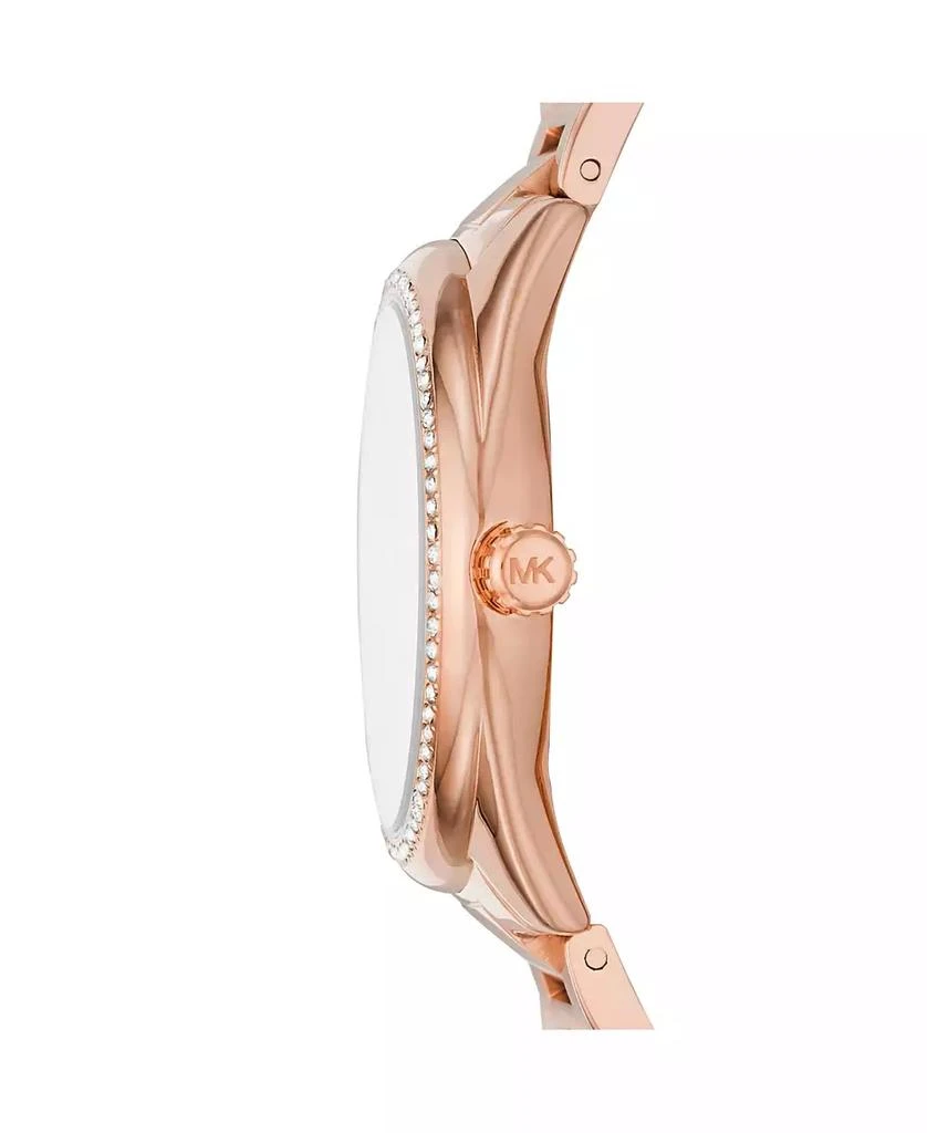 商品Michael Kors|Women's Janelle Multifunction Rose Gold-Tone Stainless Steel Bracelet Watch 36mm MK7095,价格¥949,第3张图片详细描述