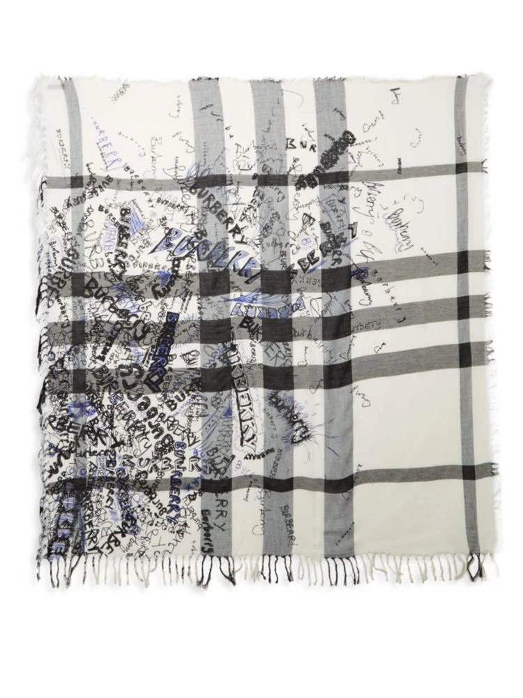 商品Burberry|Sketchbook Plaid Scarf,价格¥2623,第2张图片详细描述