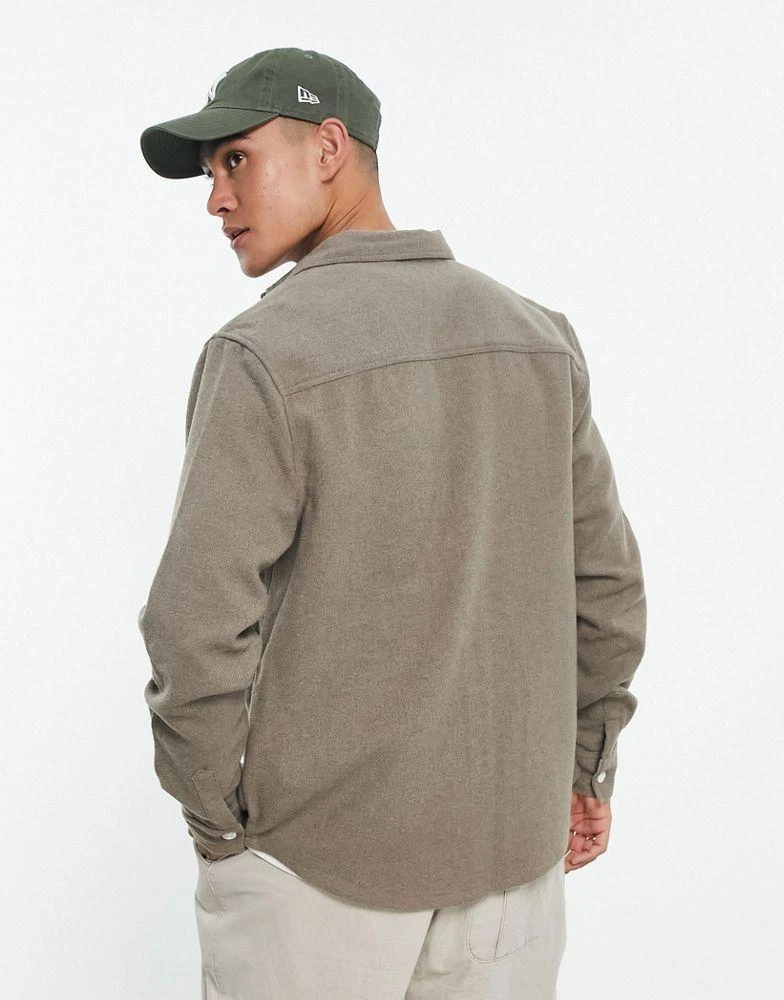 商品ASOS|ASOS DESIGN wool mix overshirt in light grey,价格¥229,第2张图片详细描述