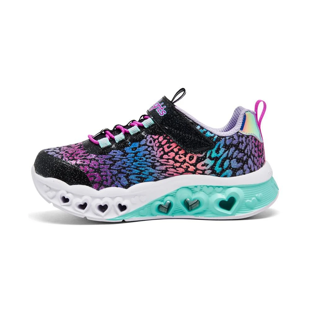 商品SKECHERS|Little Girls S-Lights- Flutter Heart - Loves Wild Stay-Put Closure Light-Up Casual Sneakers from Finish Line,价格¥225,第4张图片详细描述