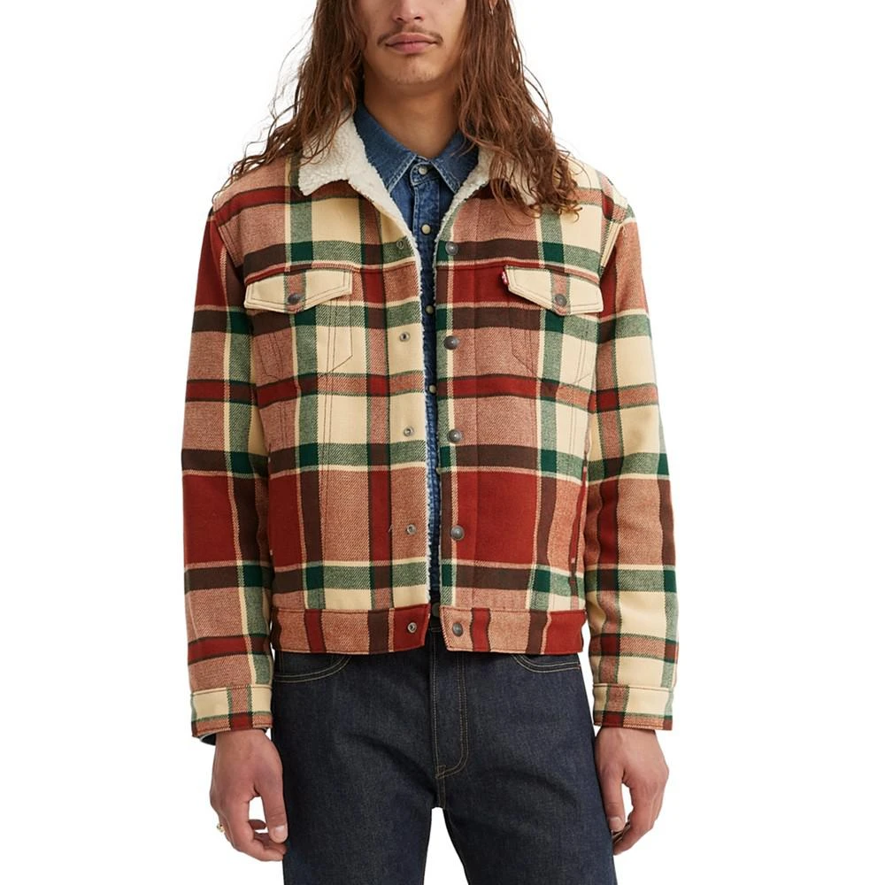 商品Levi's|Men's Fleece Lined Plaid Trucker Jacket,价格¥567,第1张图片