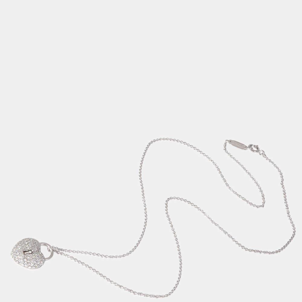 Tiffany & Co. Heart Lock Platinum Diamond Necklace商品第2张图片规格展示