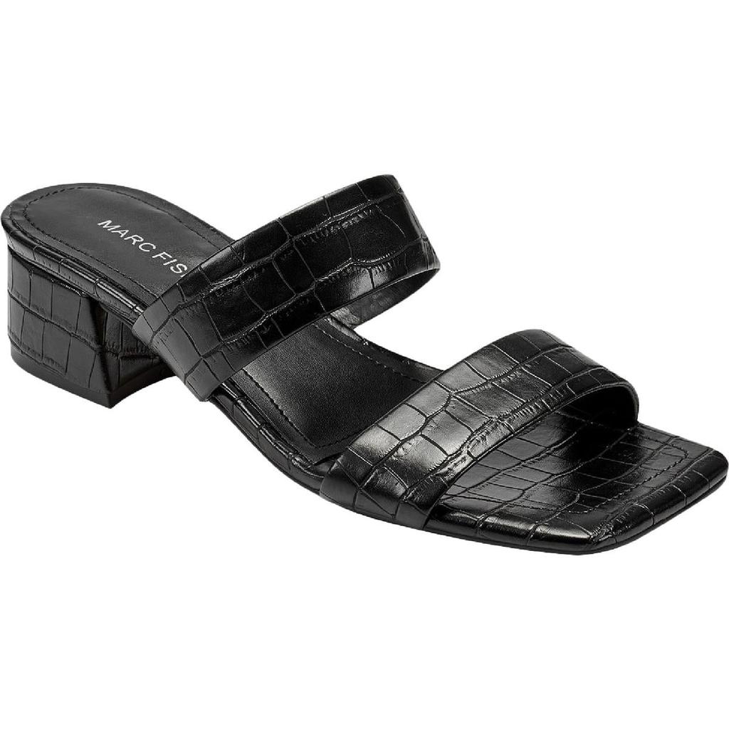Marc Fisher Womens Yori Faux Leather Slip On Slide Sandals商品第1张图片规格展示
