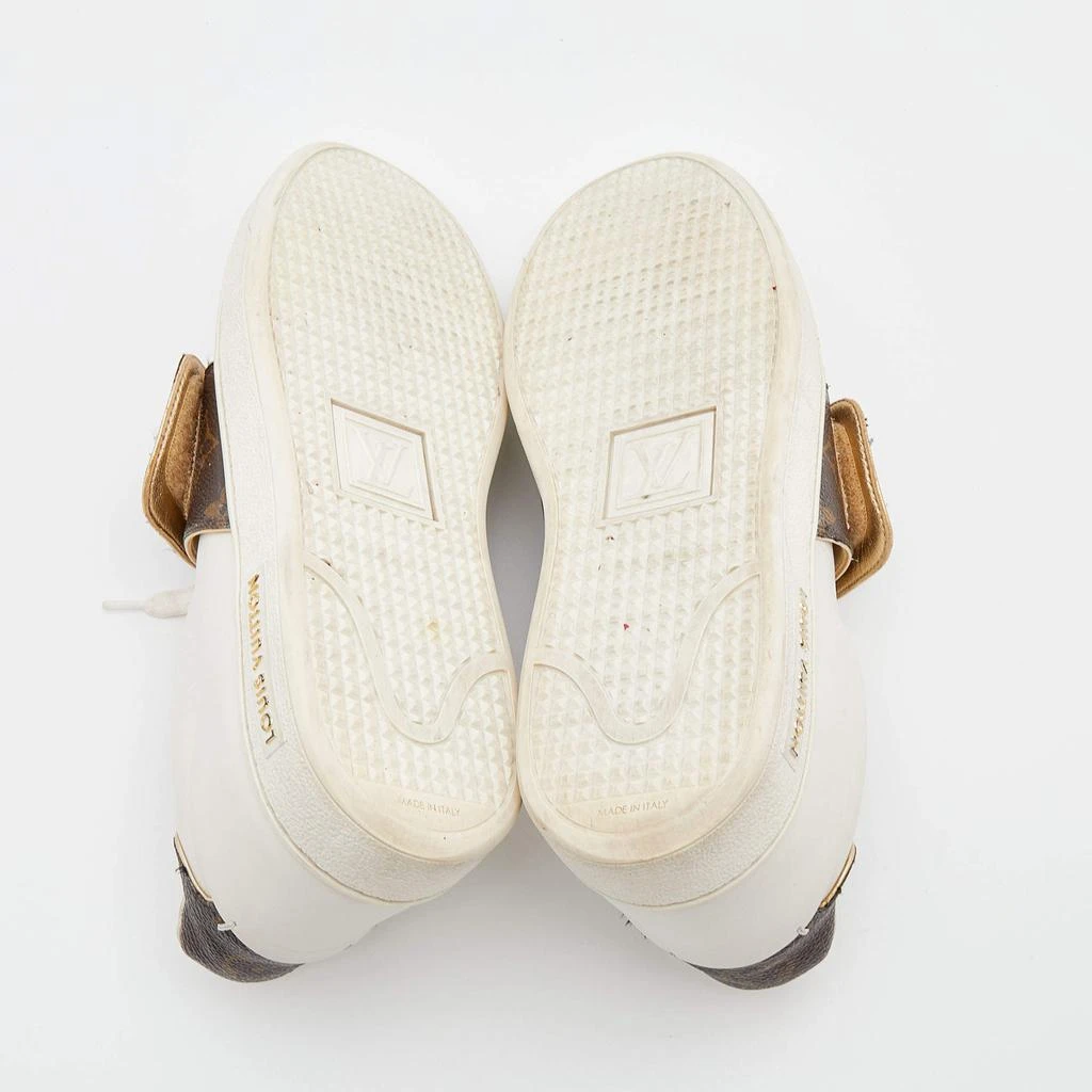 Louis Vuitton White/Brown Leather And Monogram Canvas Frontrow Sneakers Size 37.5 商品