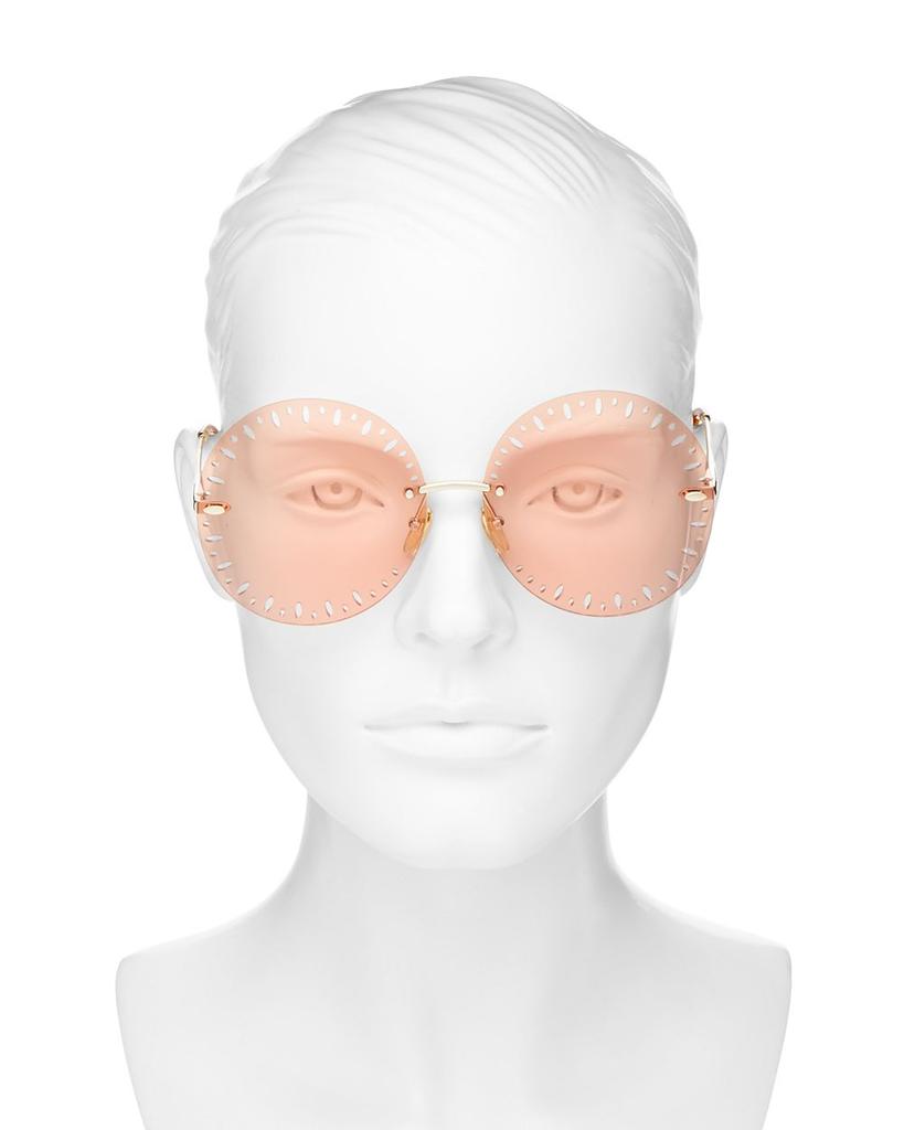 Women's Rimless Round Sunglasses, 63mm商品第2张图片规格展示