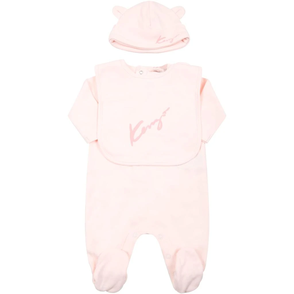 商品Kenzo|Kenzo Kids Pink Set For Baby Girl With Logo,价格¥956,第1张图片