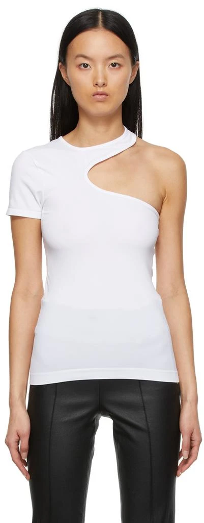 商品Helmut Lang|White Seamless Cut-Out T-Shirt,价格¥337,第1张图片