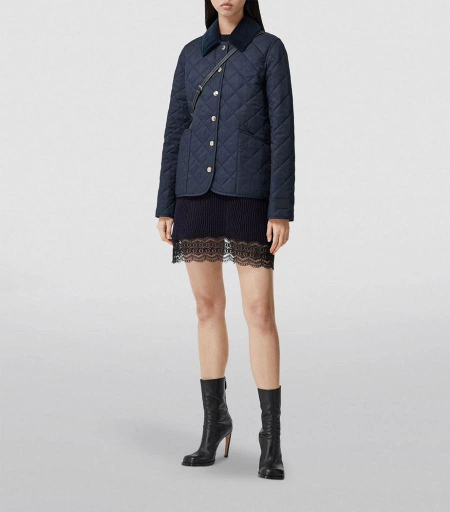商品Burberry|Corduroy-Collar Diamond-Quilted Jacket,价格¥9042,第2张图片详细描述