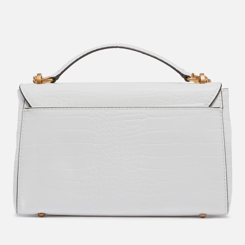 商品GUESS|Guess Women's Katey Croc Flap Shoulder Bag - White,价格¥673,第3张图片详细描述