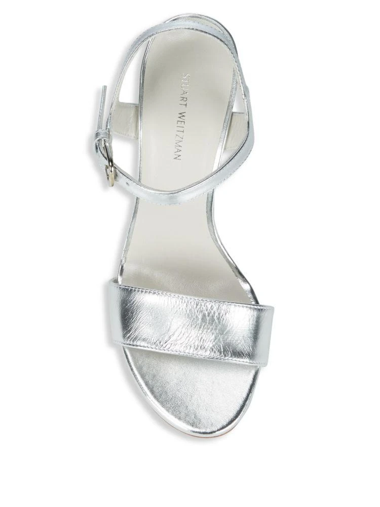 商品Stuart Weitzman|Aperitif Metallic Leather Sandals,价格¥1183,第4张图片详细描述