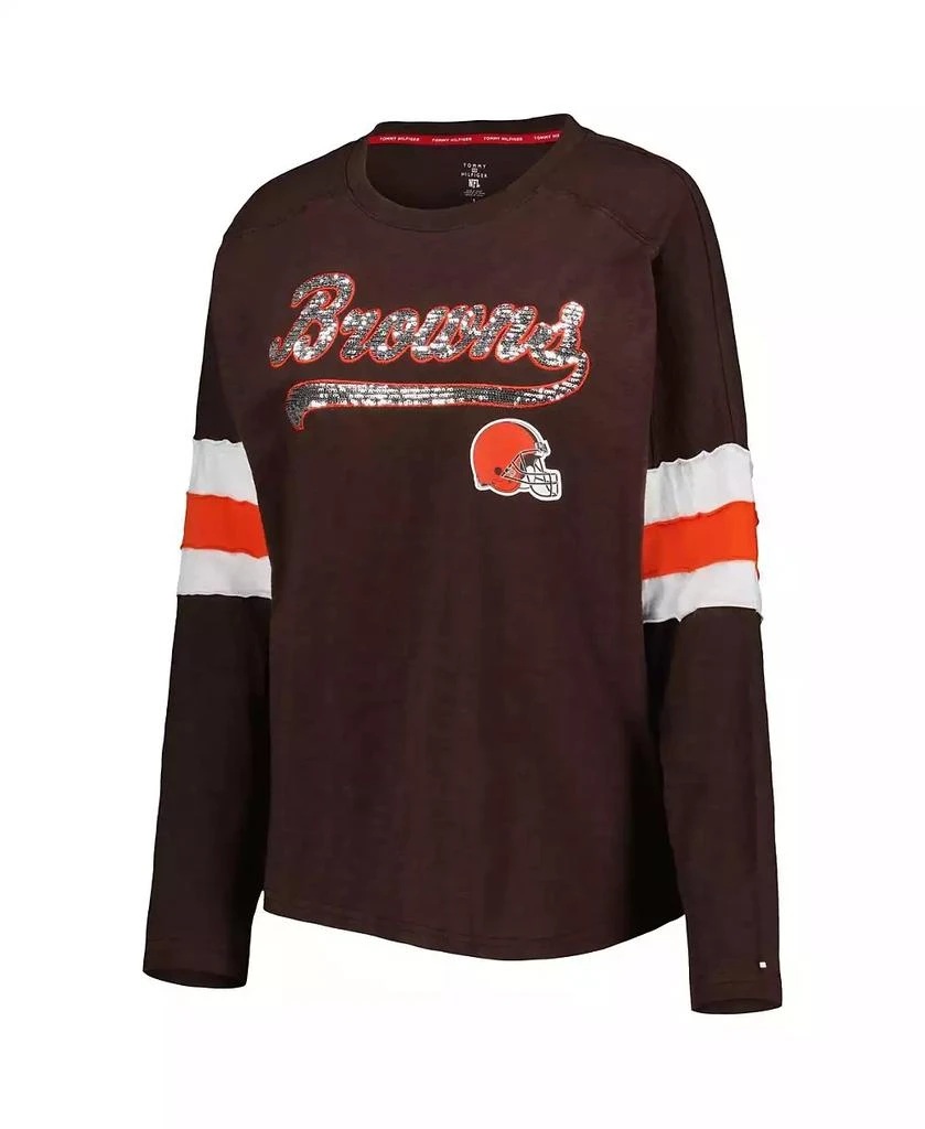 商品Tommy Hilfiger|Women's Brown Cleveland Browns Justine Long Sleeve Tunic T-shirt,价格¥579,第4张图片详细描述