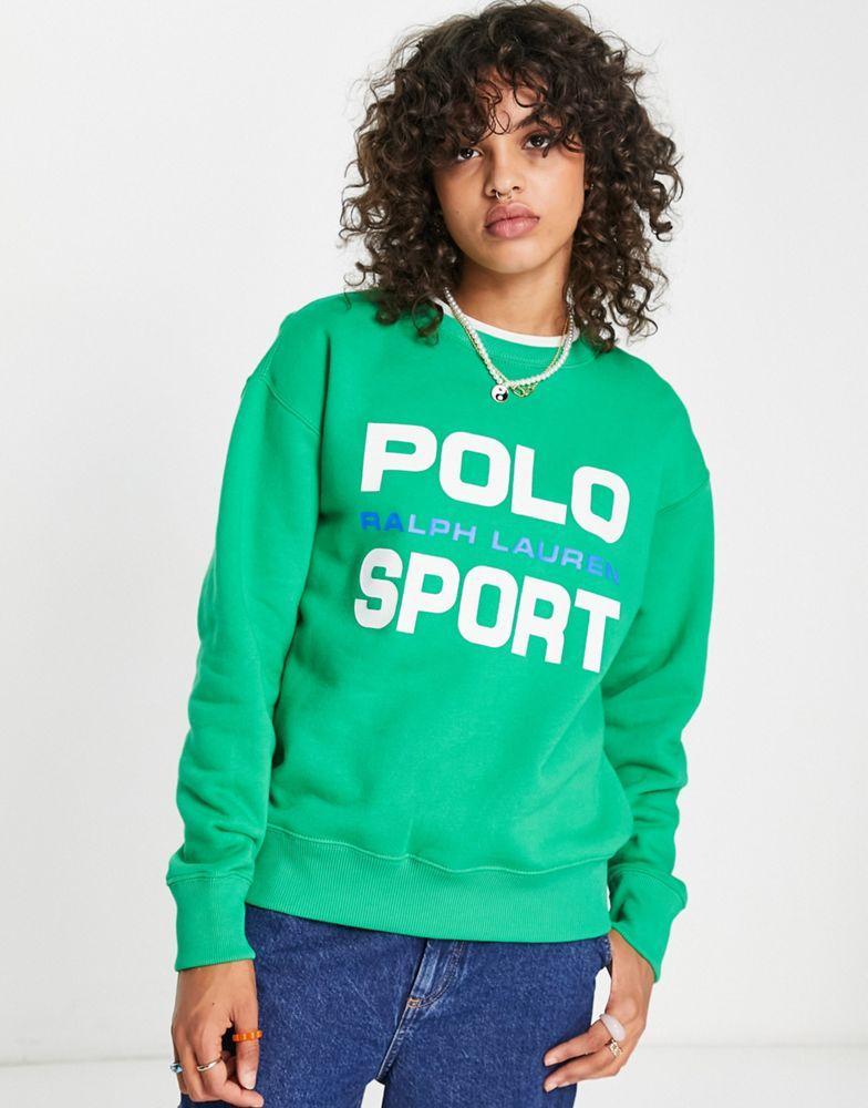 商品Ralph Lauren|Polo Sport Ralph Lauren long sleeve logo sweatshirt in green,价格¥1304,第5张图片详细描述