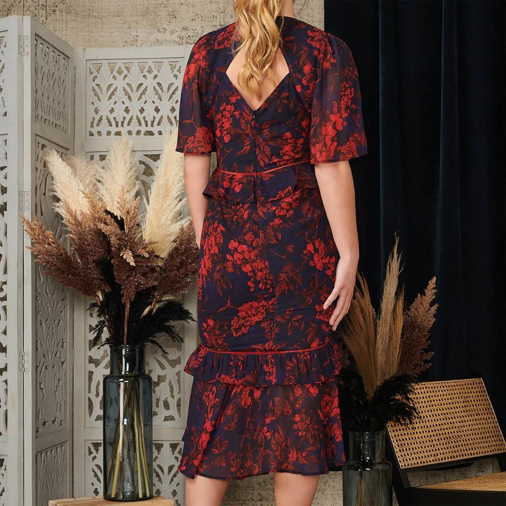商品Hope & Ivy|Hope & Ivy Wren Floral-Print Chiffon Midi Dress,价格¥292,第2张图片详细描述