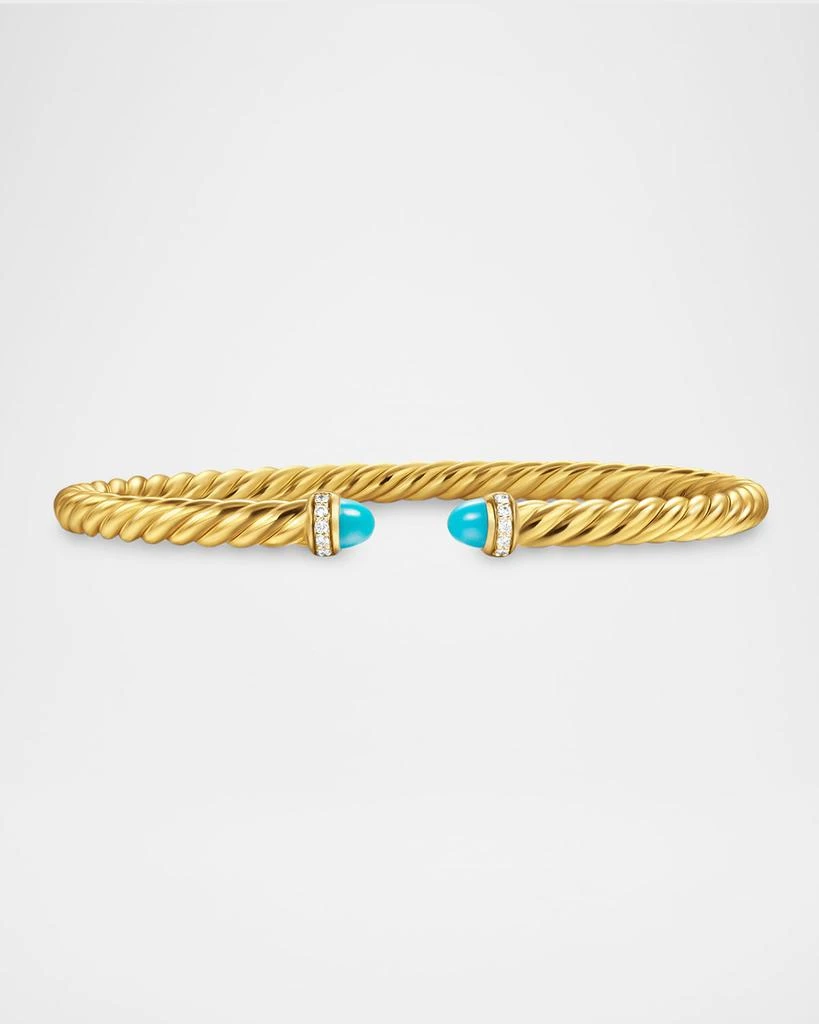 商品David Yurman|Modern Cablespira Bracelet in 18K Gold with Gemstones and Diamonds, 4mm,价格¥17572,第1张图片