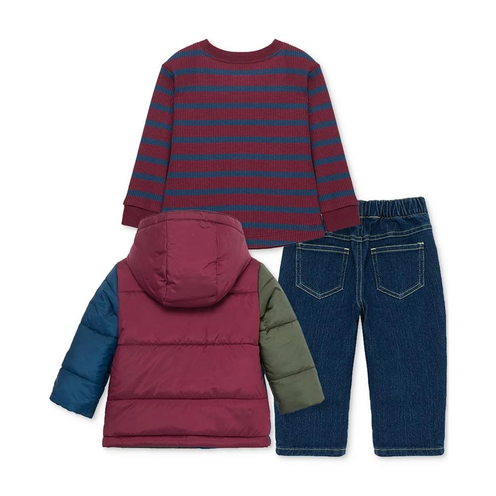 商品Little Me|Baby Boys Colorblocked Jacket, Striped Shirt & Jeans, 3 Piece Set,价格¥304,第2张图片详细描述