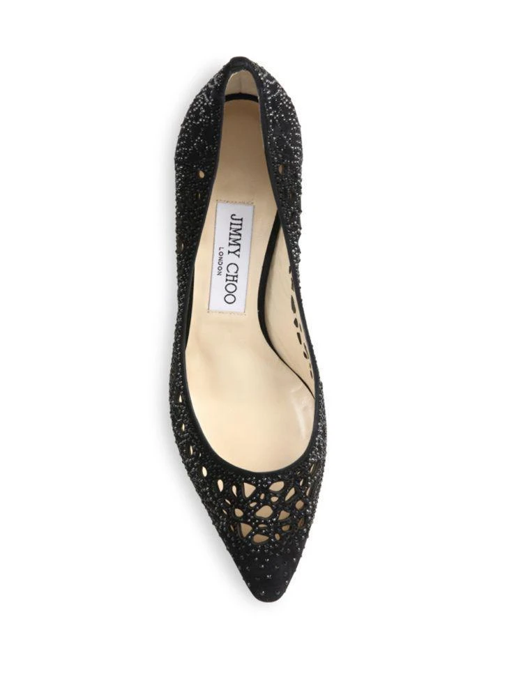 商品Jimmy Choo|Romy Momento 85 Lasercut 麂皮尖头高跟鞋,价格¥4927,第4张图片详细描述