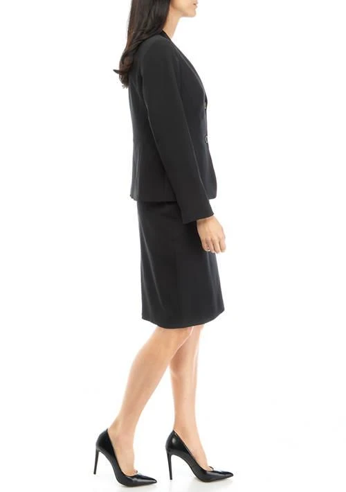 商品Le Suit|Suit Womens Collarless Two Button Jacket And Slim Skirt Set,价格¥808,第3张图片详细描述