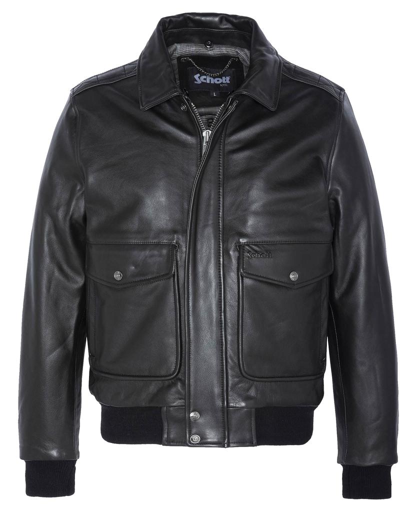 Schott NYC LC5331X Vintage Pilot Jacket Antic Black商品第1张图片规格展示