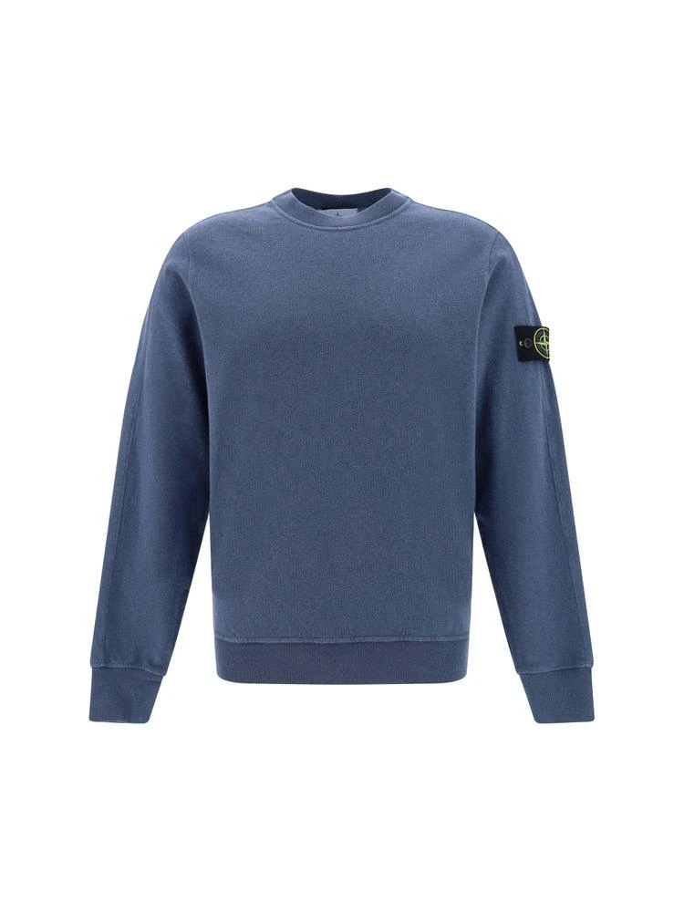 商品Stone Island|Stone Island Logo Patch Crewneck Sweatshirt,价格¥1631,第1张图片