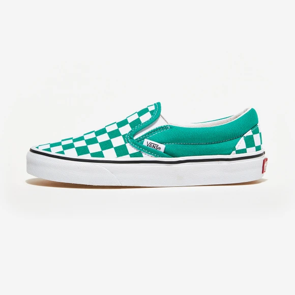 商品Vans|【韩国直邮|包邮包税】万斯 CLASSIC SLIP-ON  运动鞋 一脚蹬 懒人鞋  VN0A5JMHB00 (CHECKERBOARD) PEPPER GREEN/TRUE WHITE,价格¥410,第1张图片