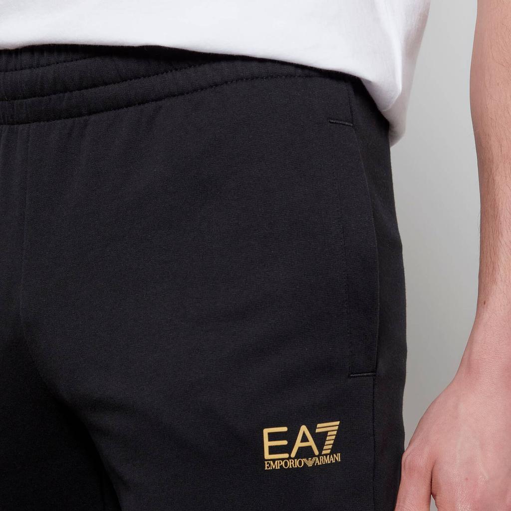 EA7 Men's Core Identity French Terry Joggers - Black/Gold商品第4张图片规格展示