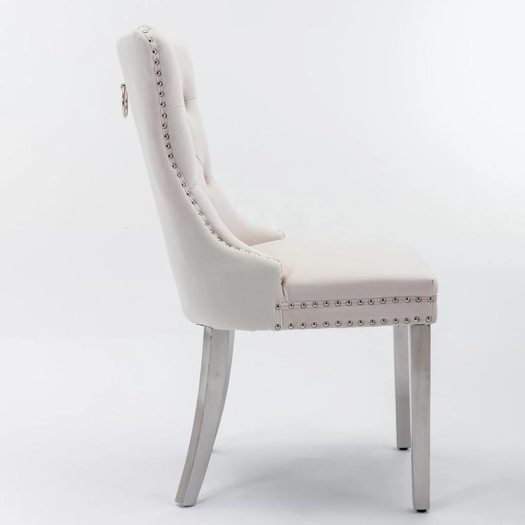 商品Streamdale Furniture|Streamdale Contemporary Velvet Dining Chairs,价格¥2543,第4张图片详细描述