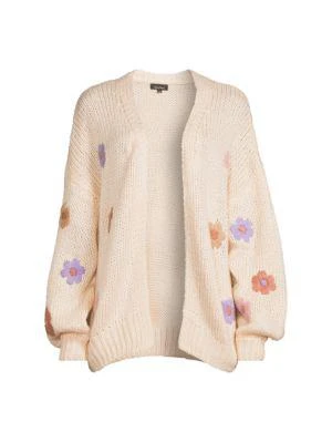 商品Lea & Viola|Floral Open Front Cardigan,价格¥397,第3张图片详细描述