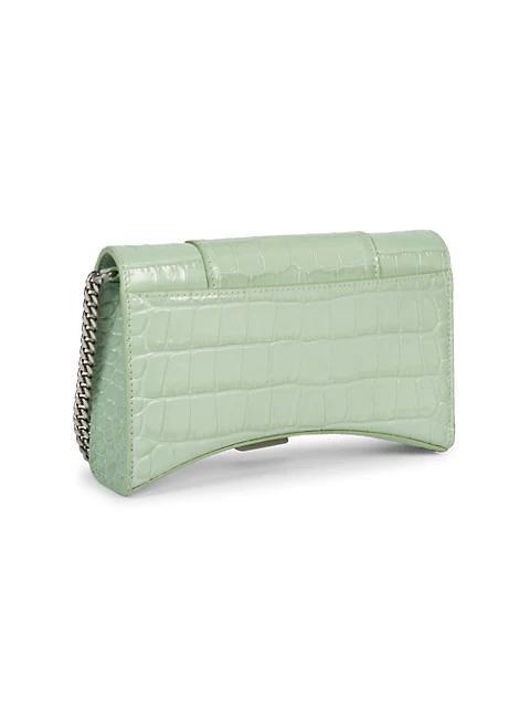 商品Balenciaga|Hourglass Crocodile-Embossed Leather Shoulder Bag,价格¥12995,第6张图片详细描述