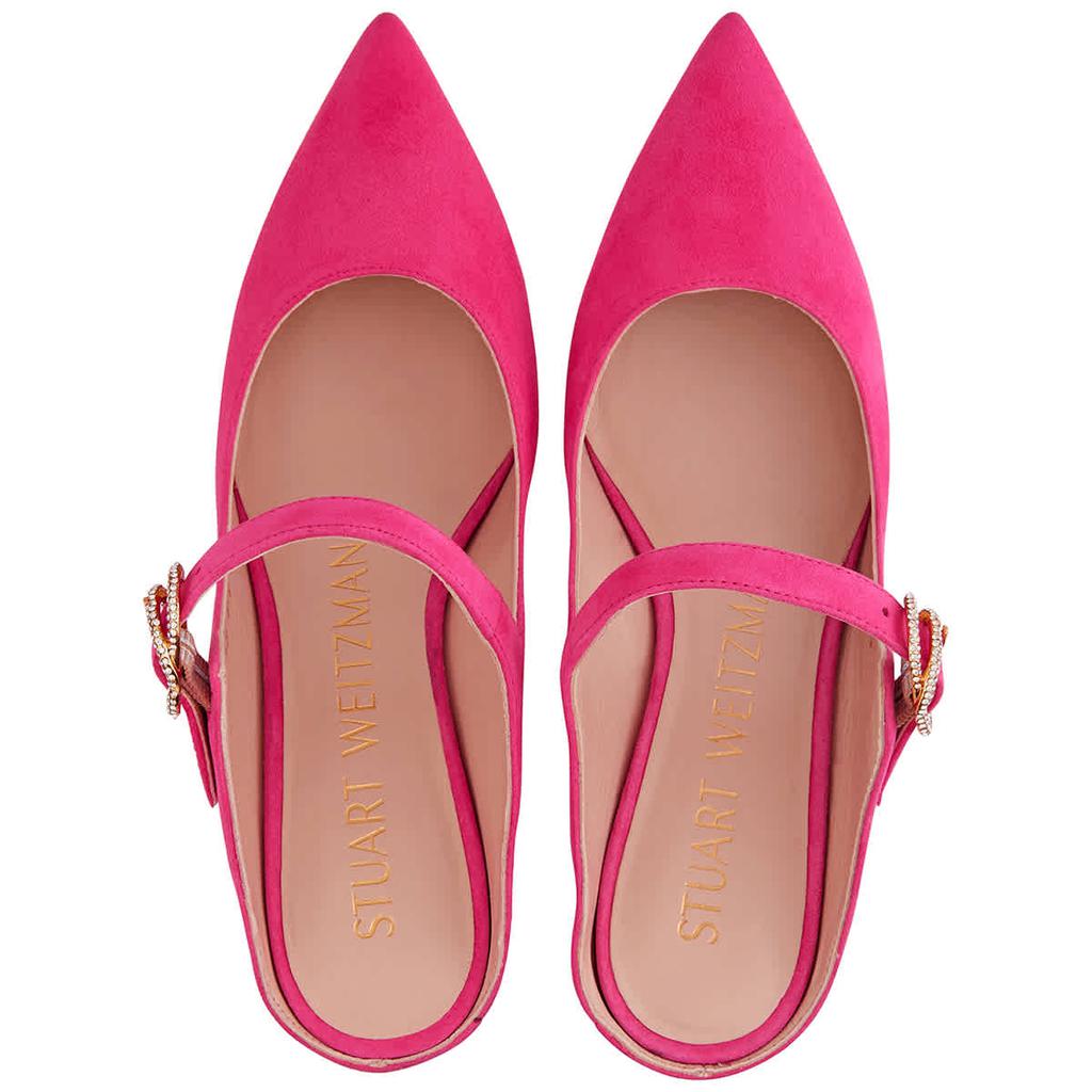 Ladies Elisabetta Crystal 50 Pumps in Suede Peonia Hot Pink商品第3张图片规格展示