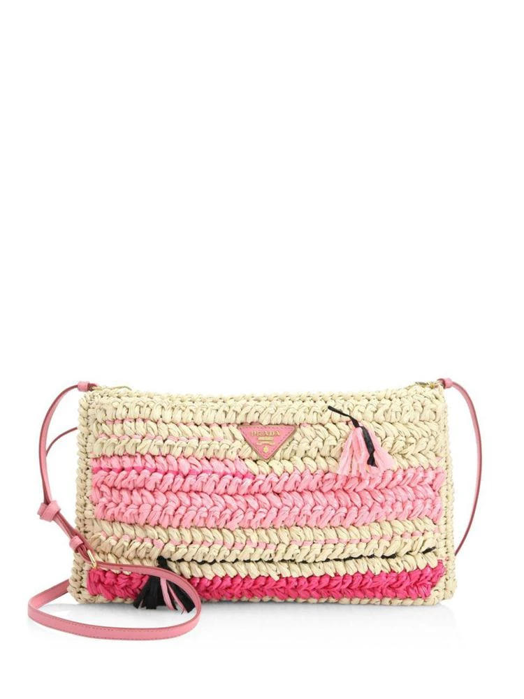 商品Prada|Prada - Knit Raffia Crossbody Bag,价格¥4433,第1张图片