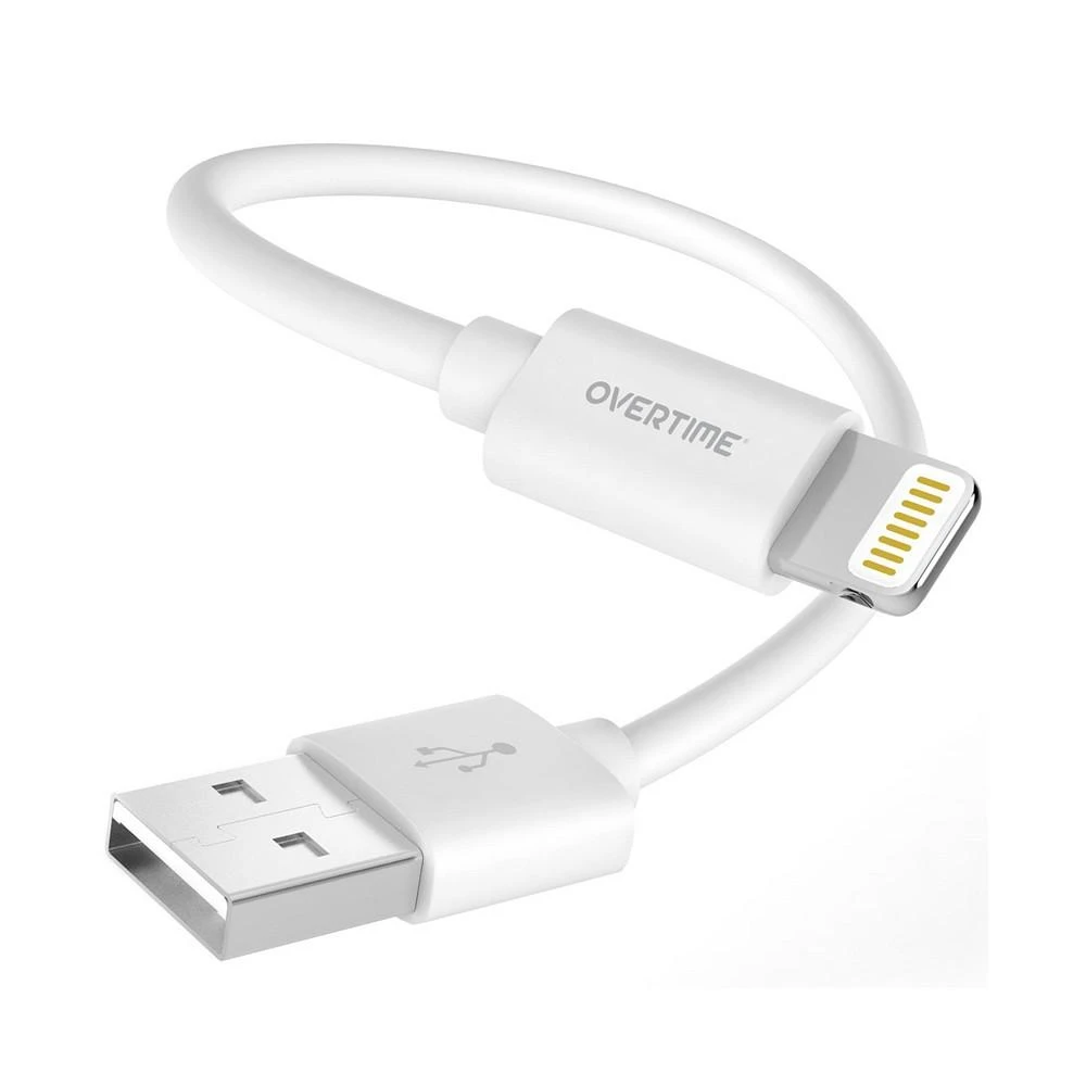 商品Overtime|Apple MFi Certified iPhone 11/XR/SE/10/8 1ft Charging Cable | USB to Lightning Cable for iPhone - White,价格¥82,第1张图片