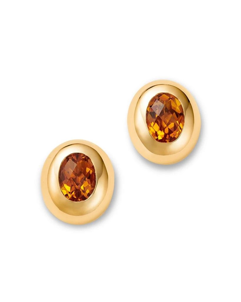 商品Bloomingdale's Fine Collection|Bloomingdale's Fine Jewelry Citrine Polished Bezel Oval Stud Earrings in 14K Yellow Gold,价格¥8887,第1张图片