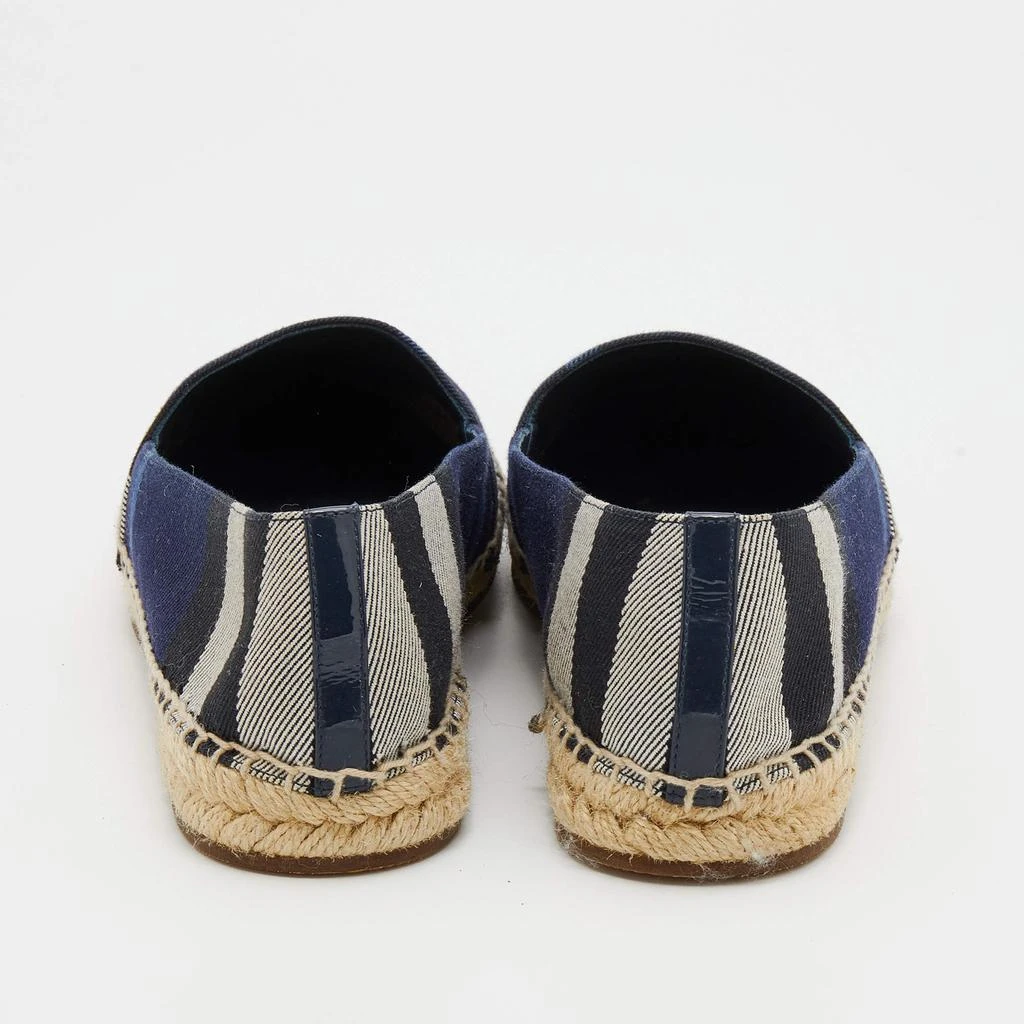 商品[二手商品] Burberry|Burberry Navy Blue House Check Canvas Espadrilles Flats Size 38,价格¥1206,第5张图片详细描述