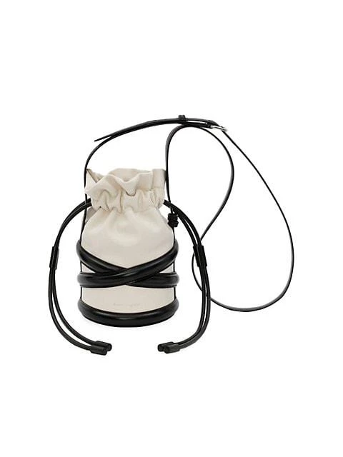 商品Alexander McQueen|Strappy Leather Mini Bucket Bag,价格¥5390,第1张图片