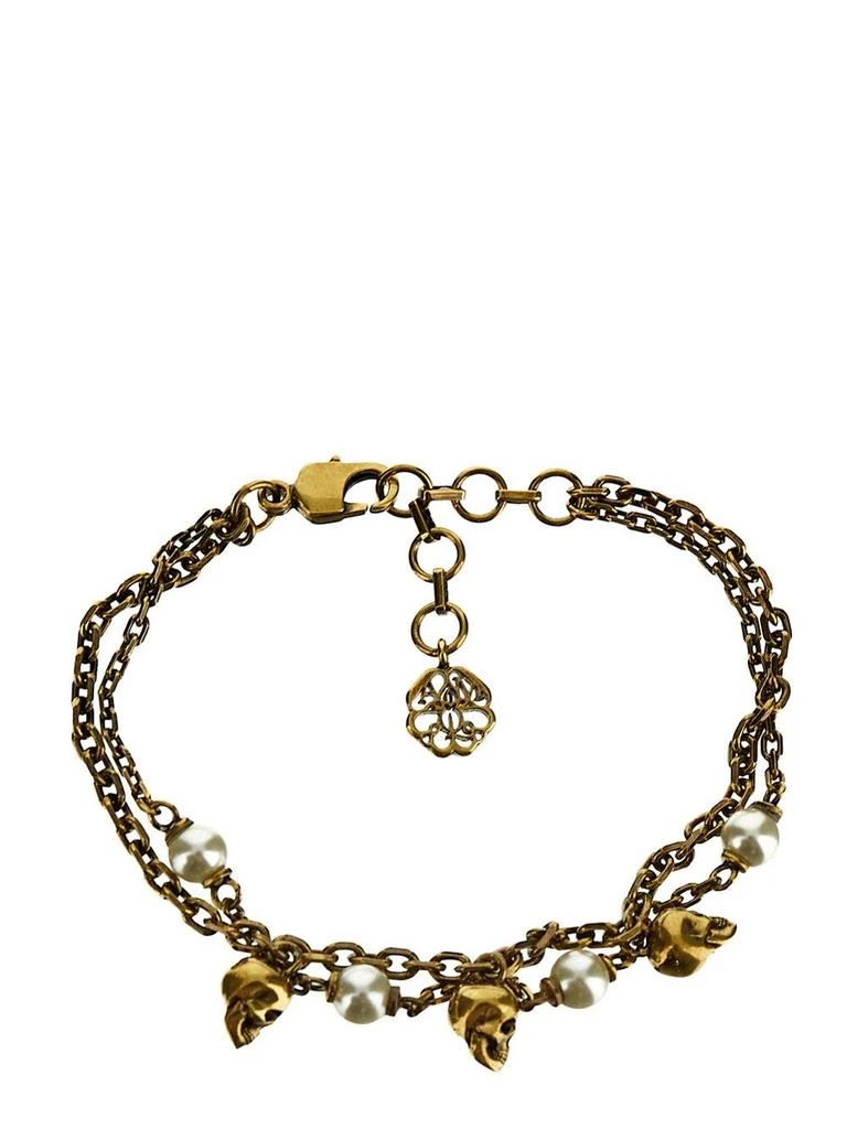 商品Alexander McQueen|Pearl Skull Chain Bracelet,价格¥1627,第1张图片