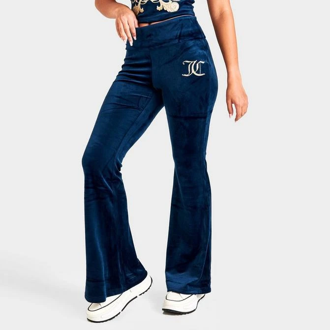 商品Juicy Couture|Women's Juicy Couture Monogram Velour Flare Leggings,价格¥449,第1张图片
