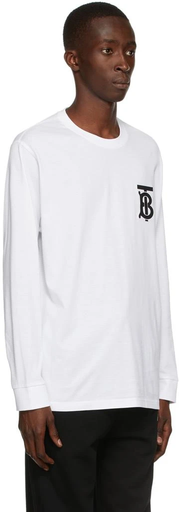 商品Burberry|White Monogram Atherton Long Sleeve T-Shirt,价格¥3427,第2张图片详细描述