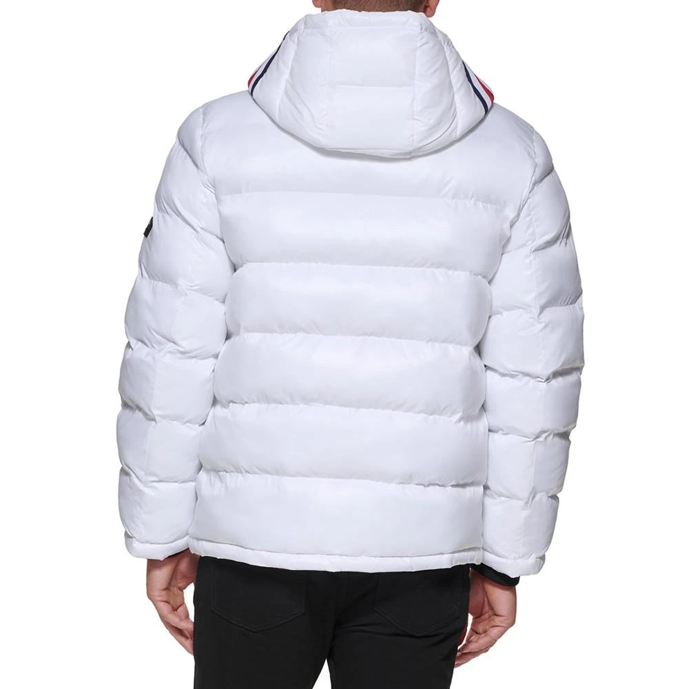 商品Tommy Hilfiger|男士时尚亮面绗缝连帽羽绒夹克,价格¥652,第2张图片详细描述