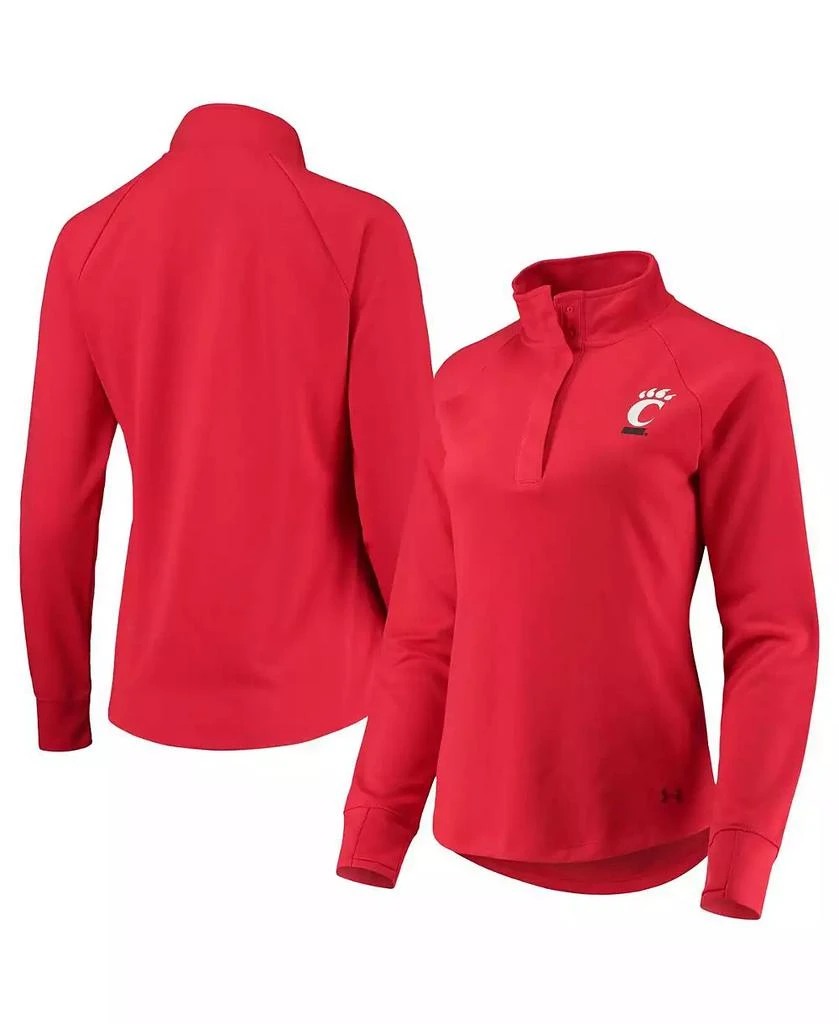 商品Under Armour|Women's Red Cincinnati Bearcats Double Knit Raglan Quarter-Snap Jacket,价格¥334,第2张图片详细描述